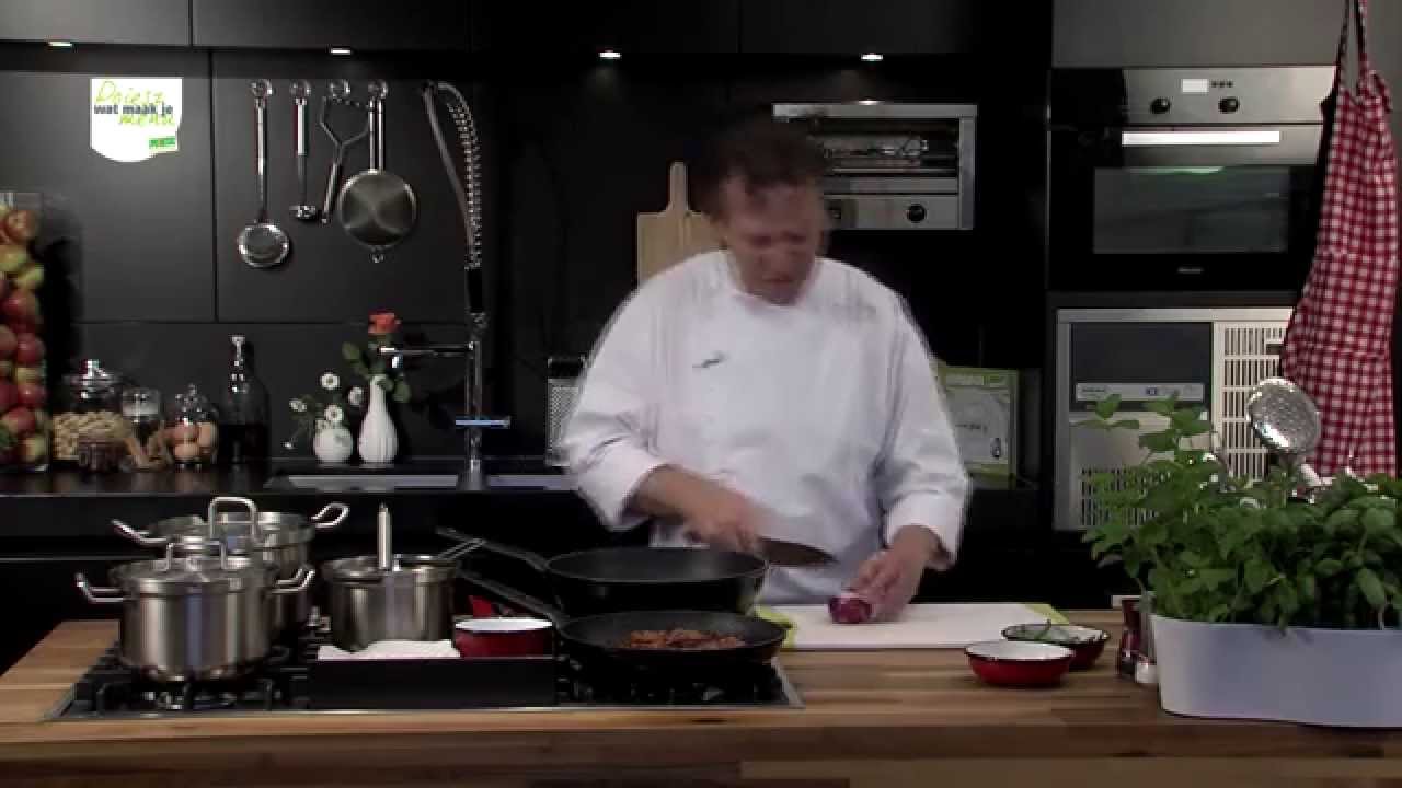 Poiesz Wat Maak Je Menu: Schouderkarbonade met sperzieboontjes op een nestje van mie