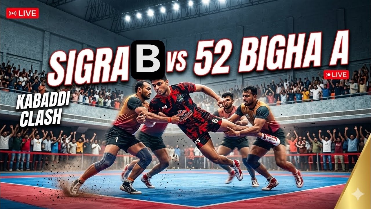 सिगरा स्टेडियम कबड्डी प्रतियोगिता sigra (B) VS 52 bigha (A) kante ka takkar गजब का उलट फेर OMG 😱