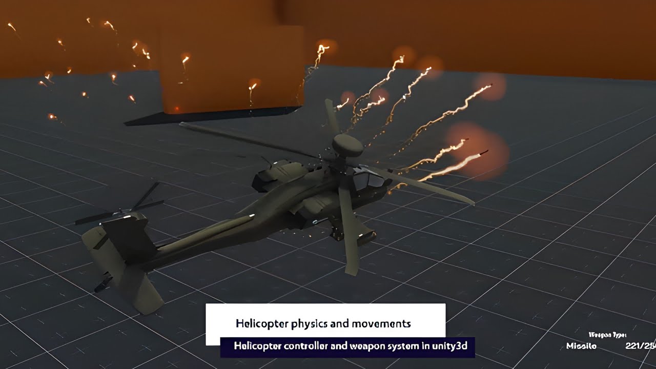 helicopter physics and movement in unity3d | helicopter controller with weapon system