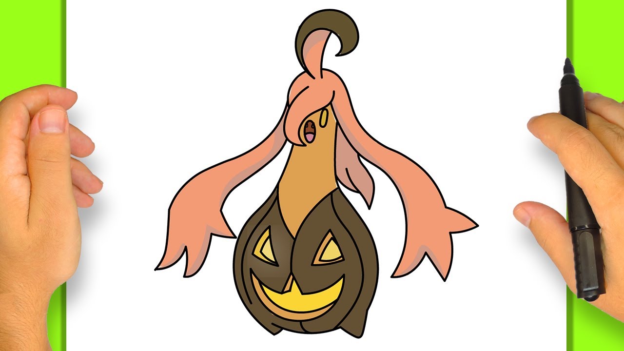 Cómo dibujar al Pokémon Gourgeist | Paso a Paso Simple y Fácil