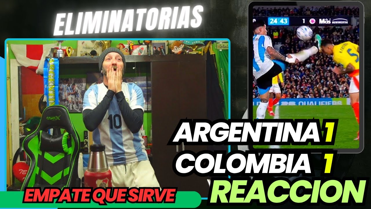 ARGENTINA 1 vs COLOMBIA 1 - Reacciones de Hinchas Argentinos - ELIMINATORIAS SUDAMERICANAS