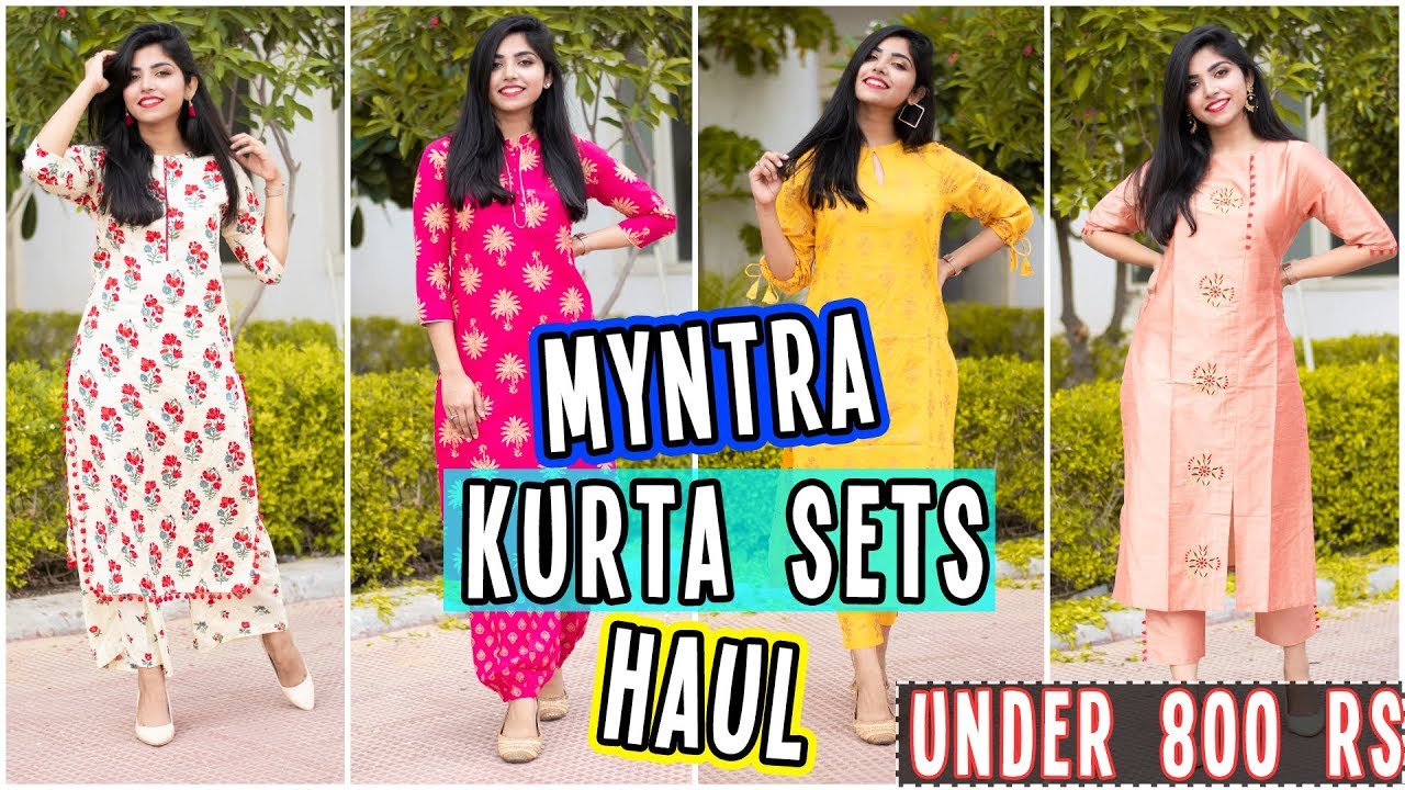 Myntra KURTI SETS Haul (6 Sets)| Under ₹800 | Casual & Party-wear Kurti Sets