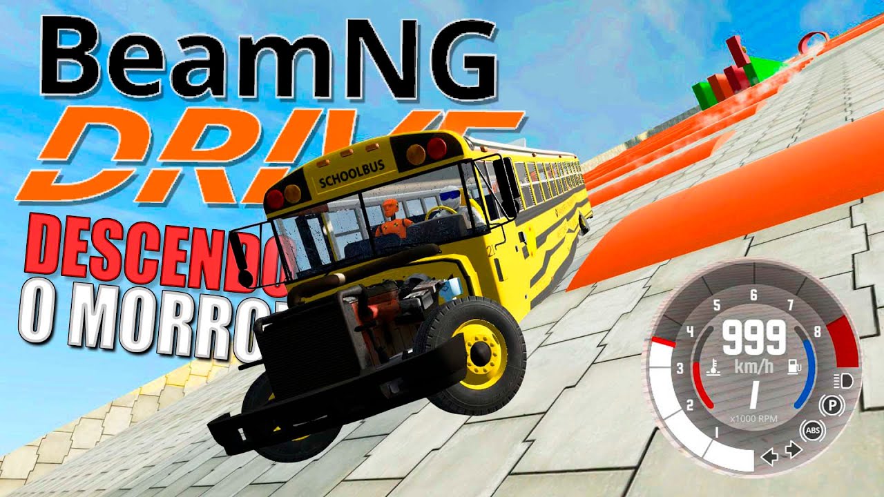 Batidas e queda livre em espinhos no BeamNG Drive