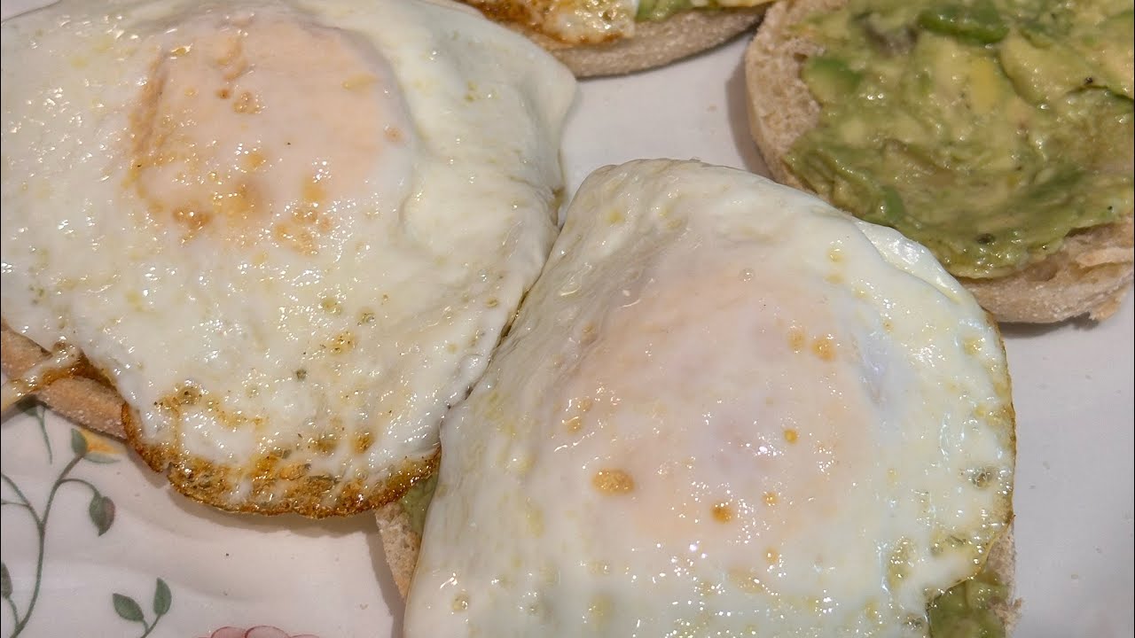 Breakfast English muffins and avocado