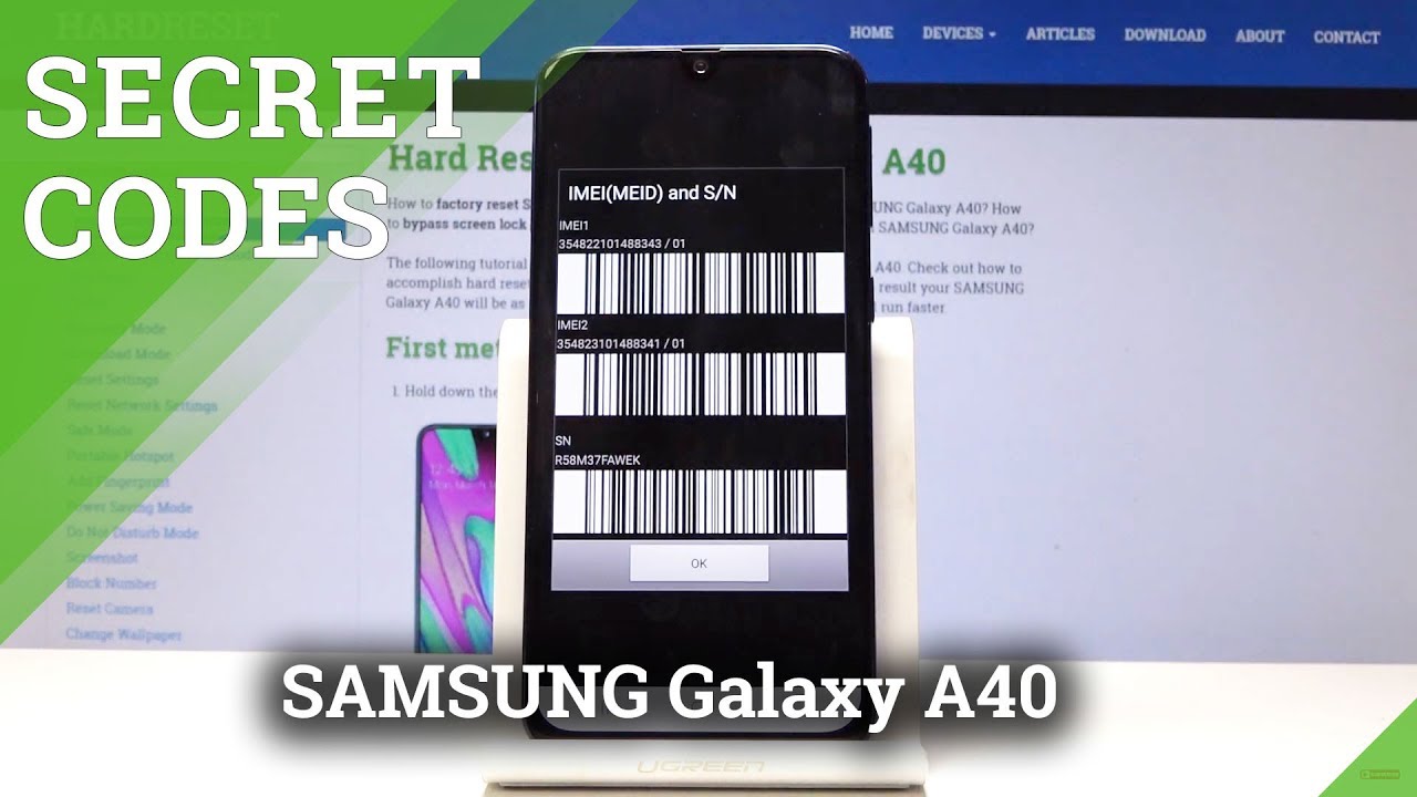 Secret Codes SAMSUNG Galaxy A40 - Hidden Modes / Test Menu
