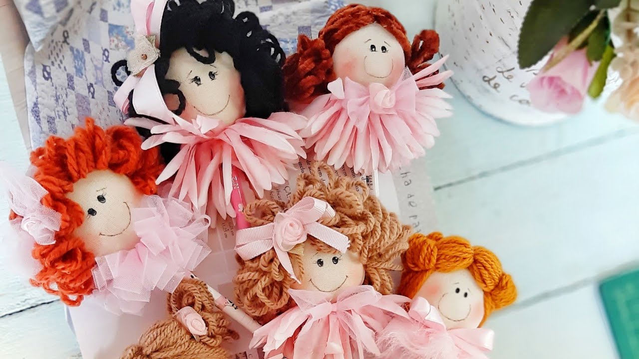 Boneca ponteira de lápis/ penteados/  dolls como fazer.