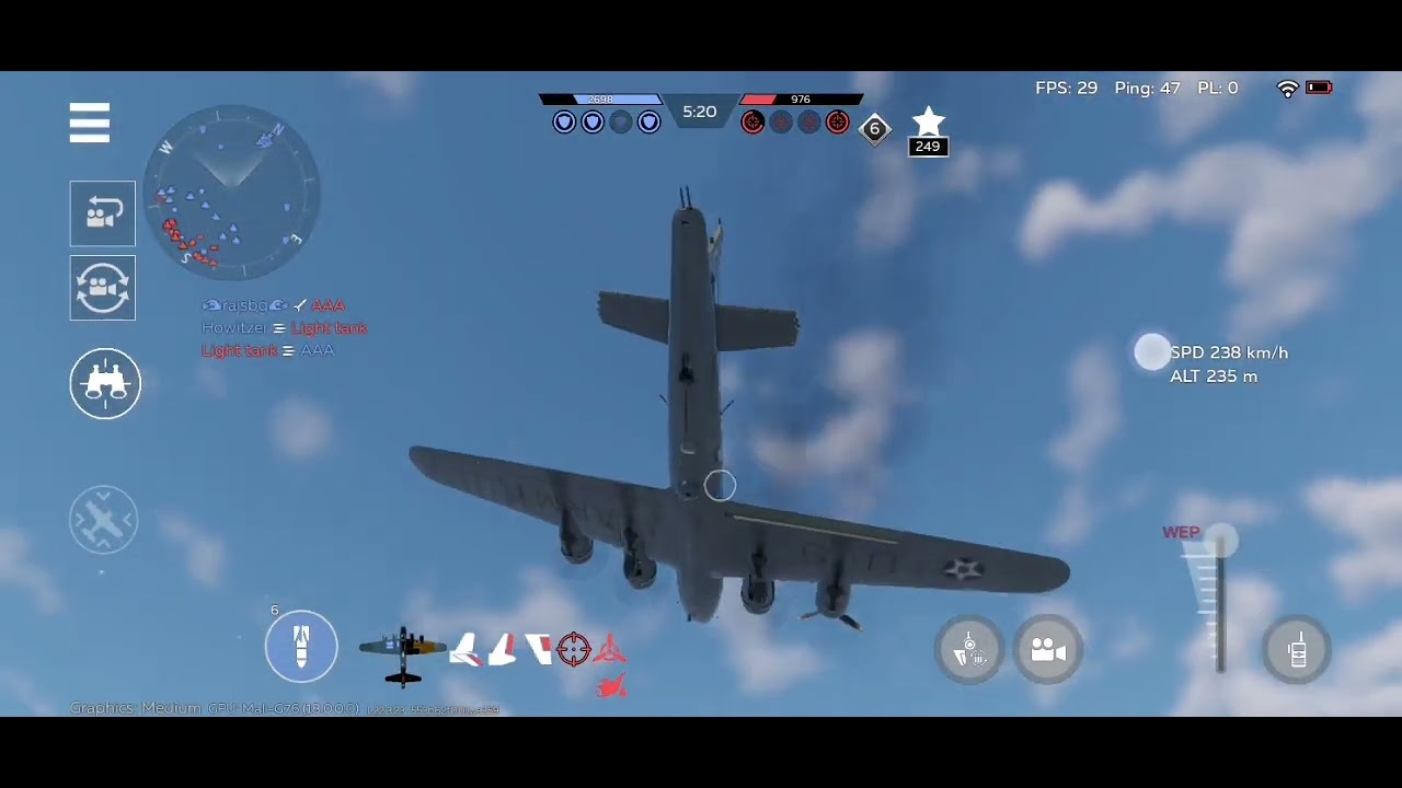 Landing a broken B17 E