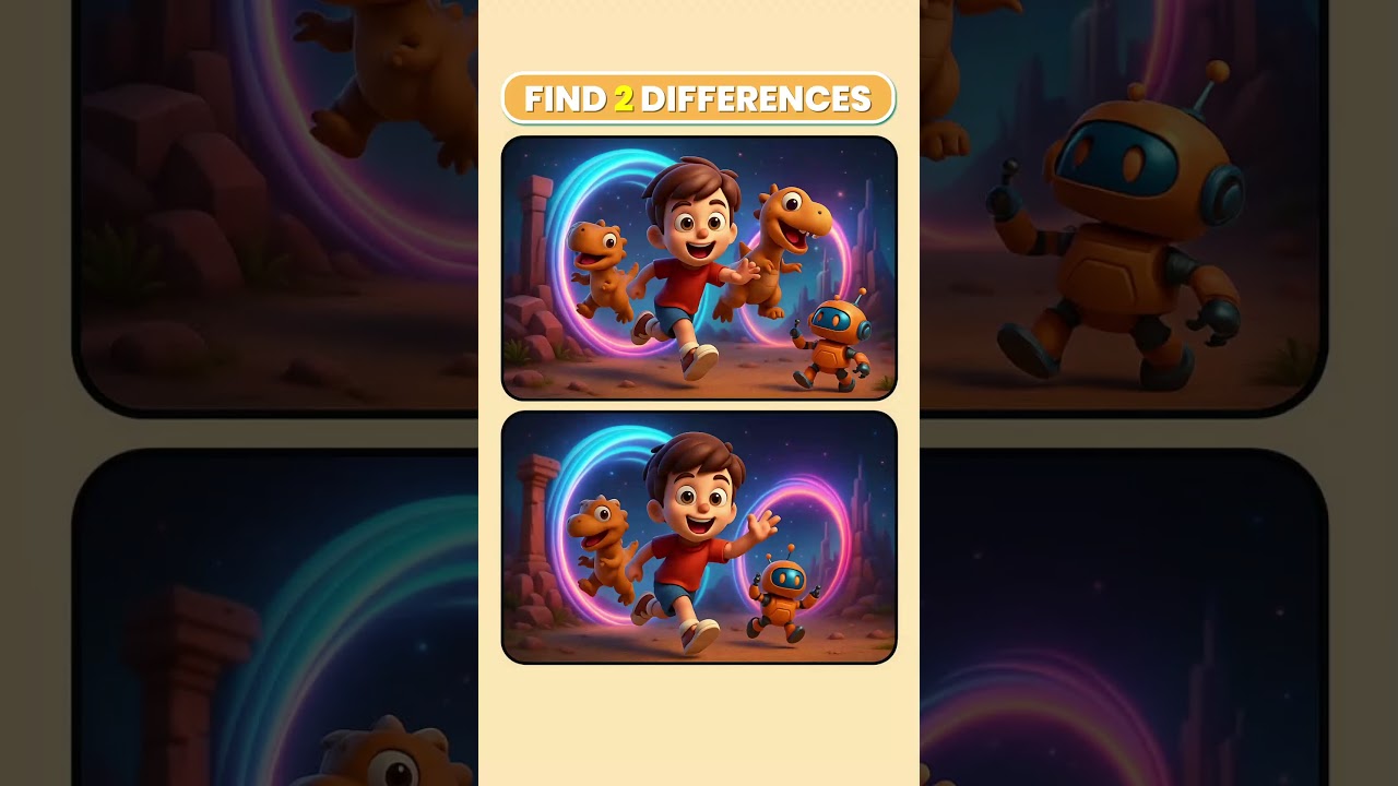 Spot 2 Differences &ndash; Time Travel Adventure Puzzle! 🔍🕒 | Can You Find Them All? #shortsfeed #shorts
