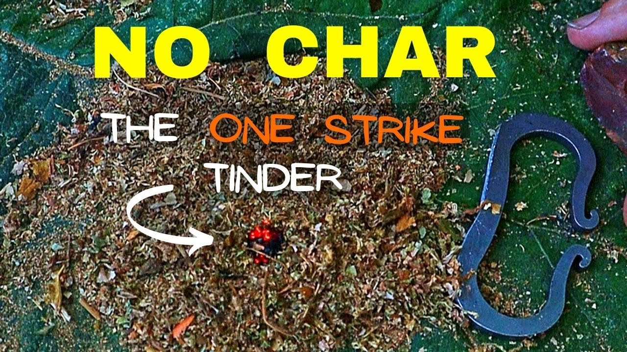 Flint Steel Fire Making | Incredible NO CHAR Tinder