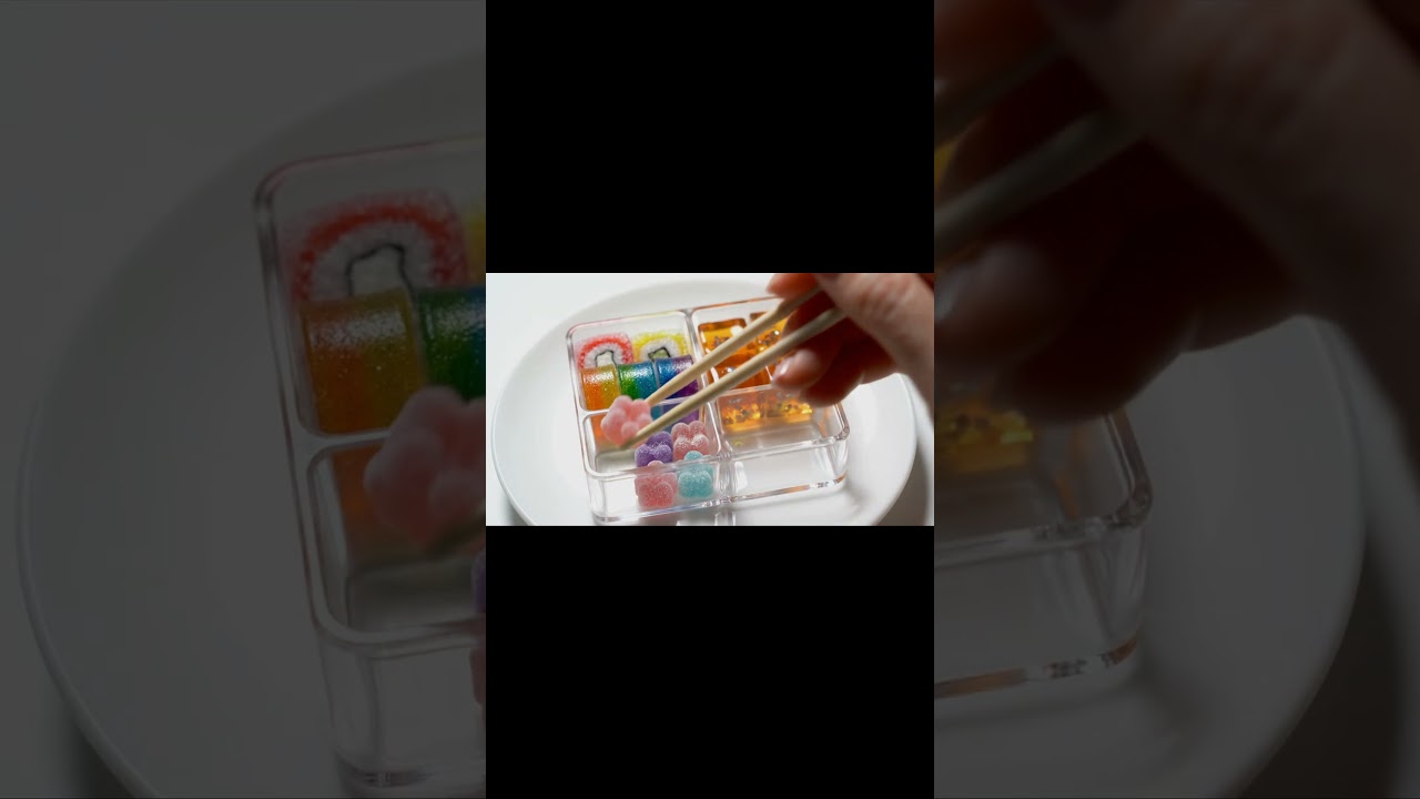 ASMR Mini Rainbow Bento Box🌈🍱 Oddly Satisfying Miniature Food Sounds