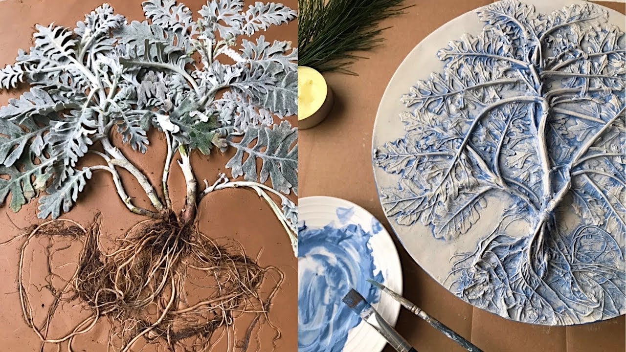 Peaceful Art Relaxation/ Making imprints of plants/ Floral wall sculpture