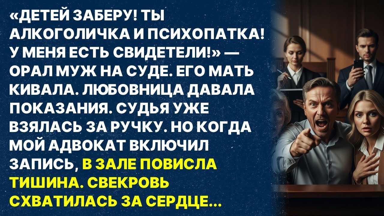 Муж обвинил меня в алкоголизме на суде, но когда адвокат включил запись