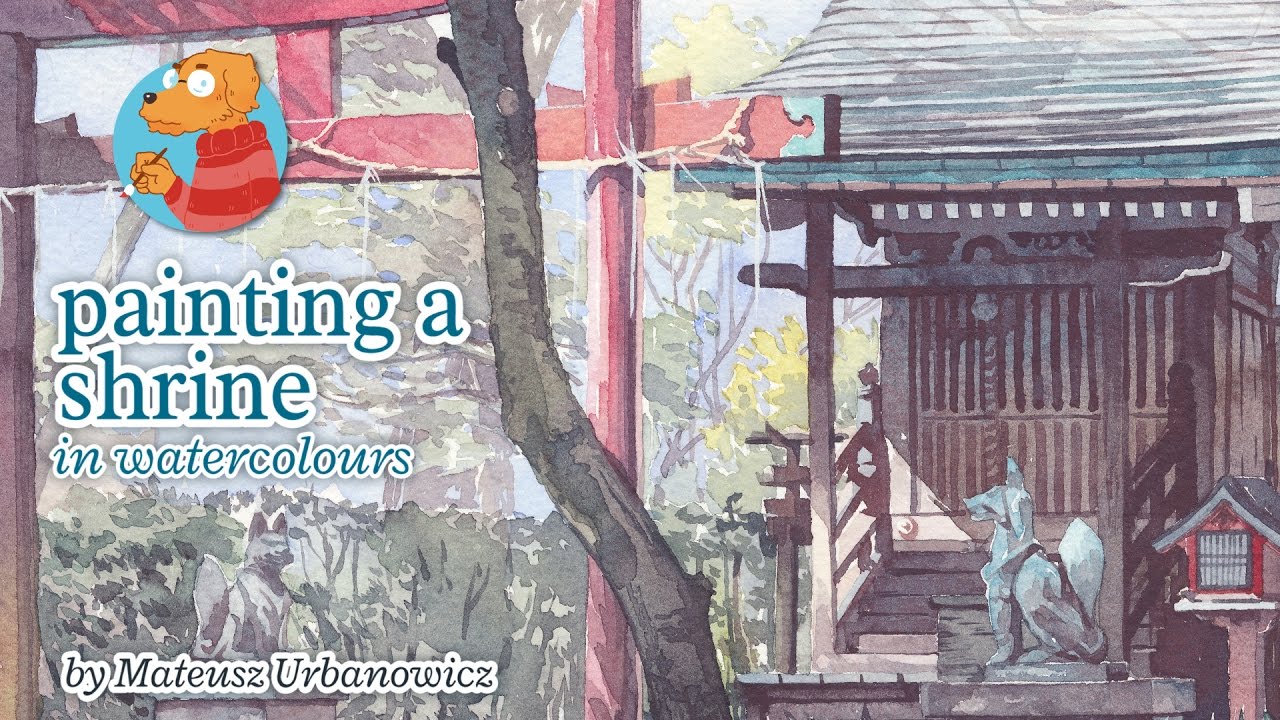 Shiratamainari shrine in watercolours