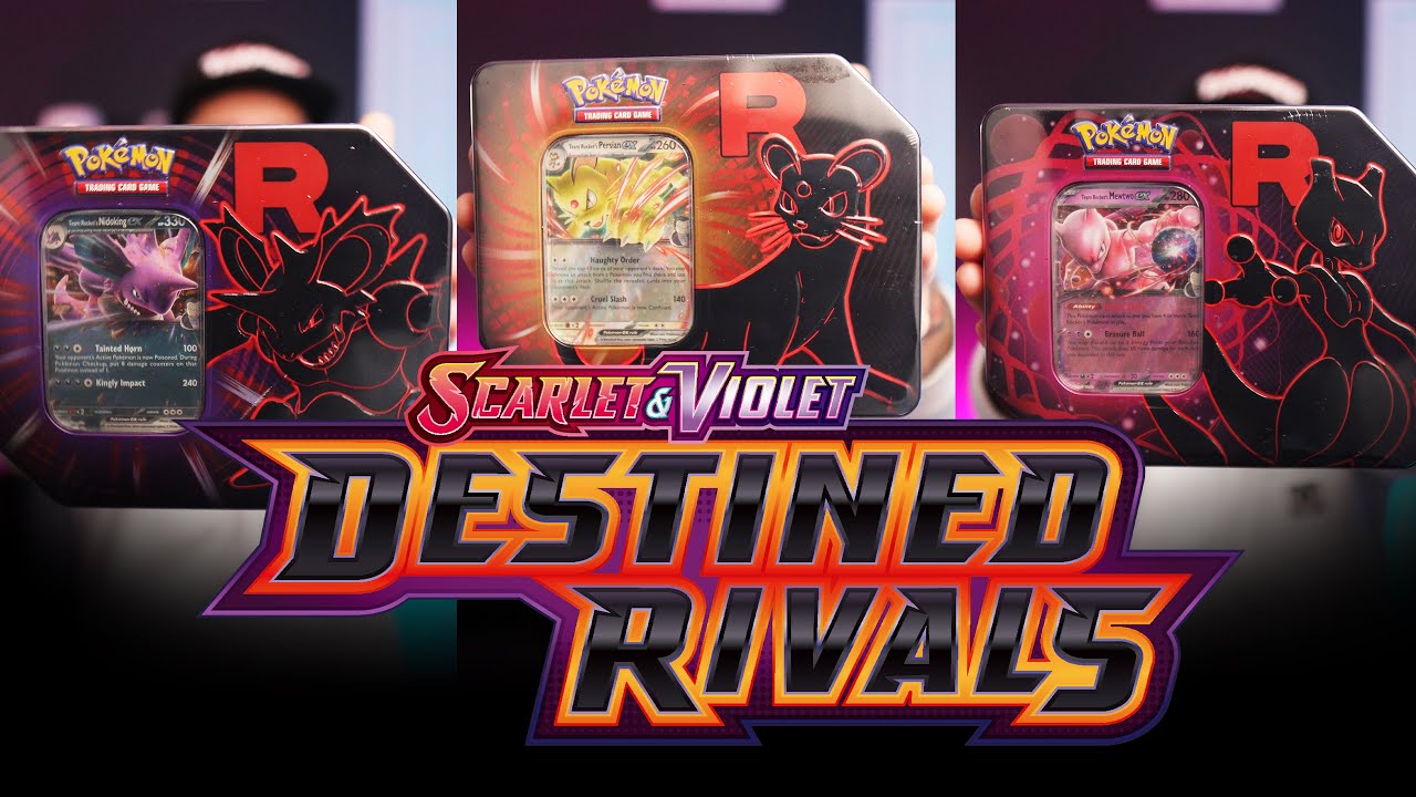 Opening every Pokemon Team Rocket Destined Rivals Tin | Master set challenge!