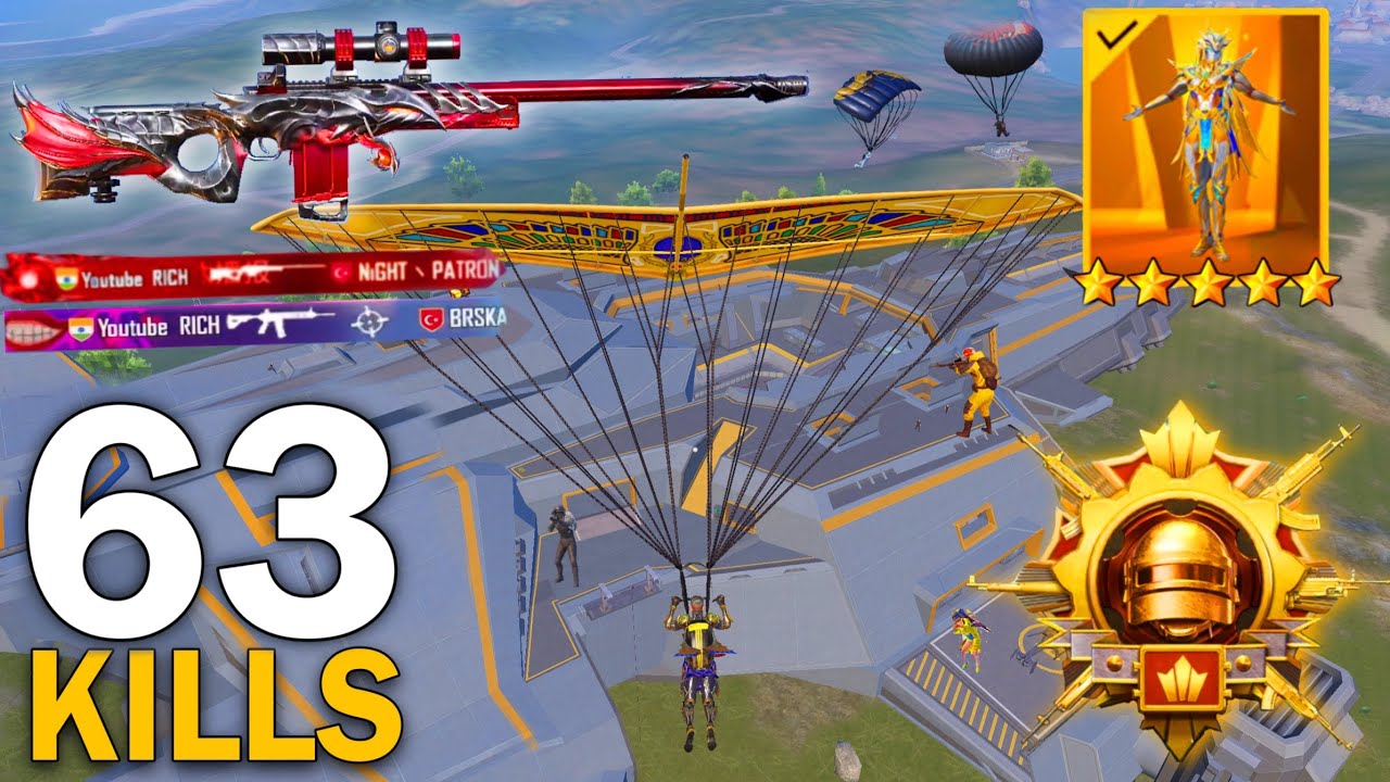 63 KILLS!🔥 IN 2 MATCHES FASTEST GAME PLAY with/ PHARAOH X-SUIT 😍 Pubg Mobile
