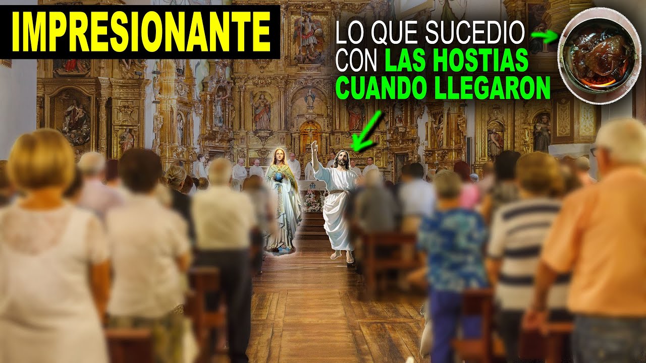 Jesús y Nuestra Madre se hacen presentes en misa, miren lo que sucede con las hostias al instante!