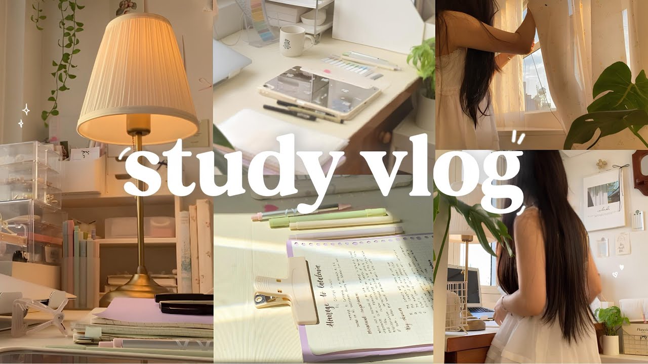STUDY VLOG | wake up at 5:00am mornings productive, lots of studying, motivation ˚ ༘୨ৎ