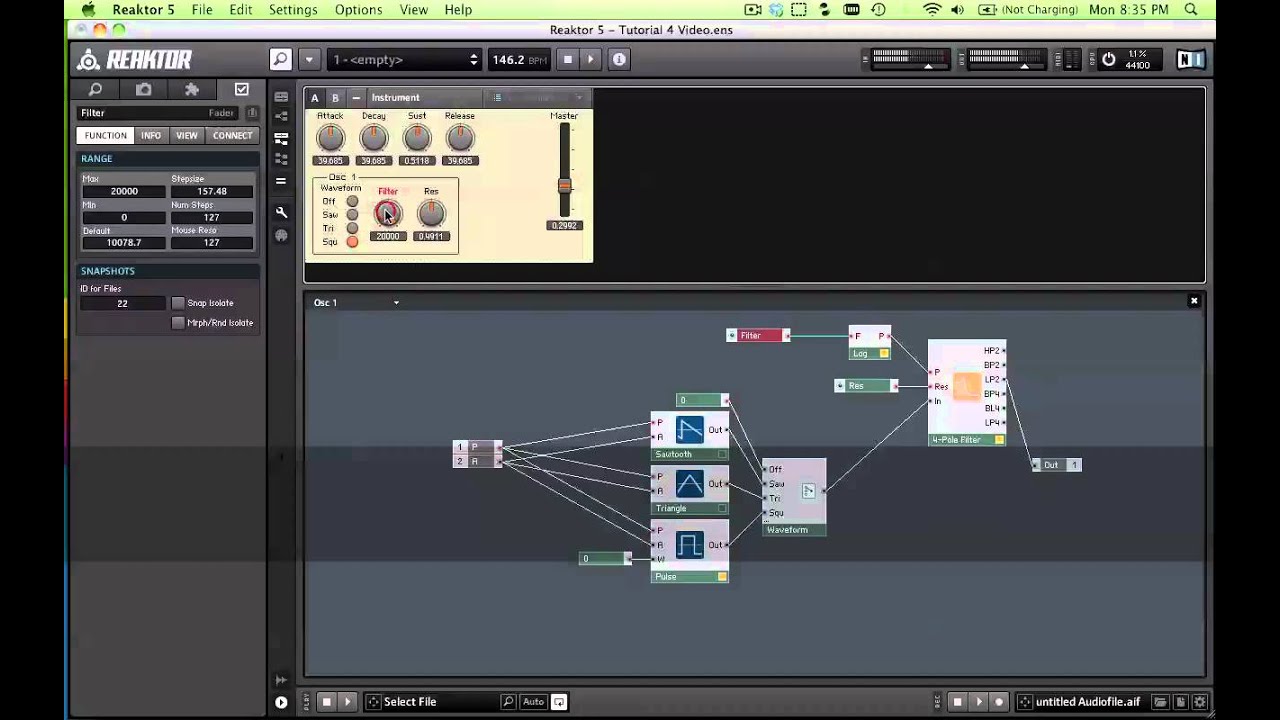 Reaktor 5 Tutorials - 4 - Macros/Multiple Oscillators
