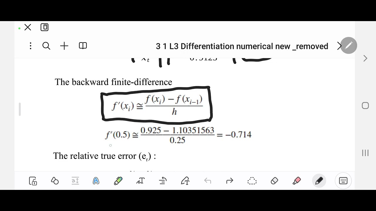 Differentiation (Finite Difference Method)