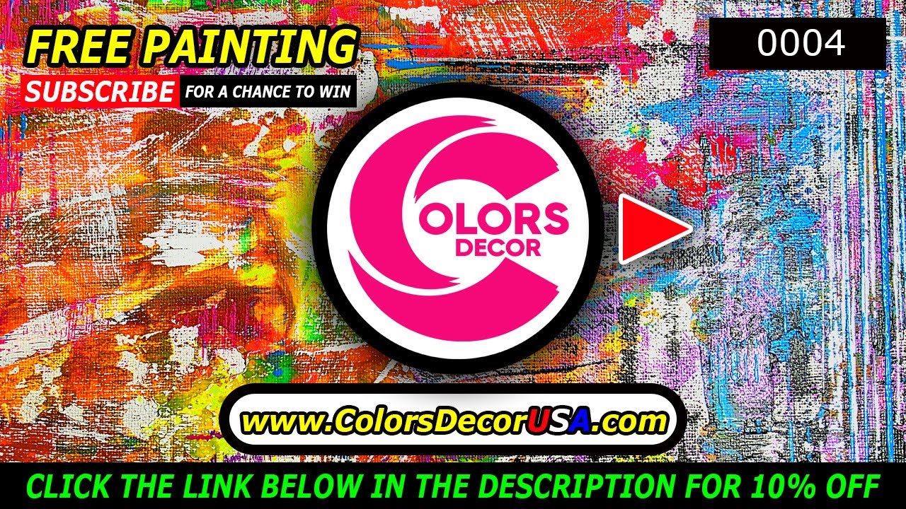 Abstract acrylic painting (DEMO) using fluorescent colors