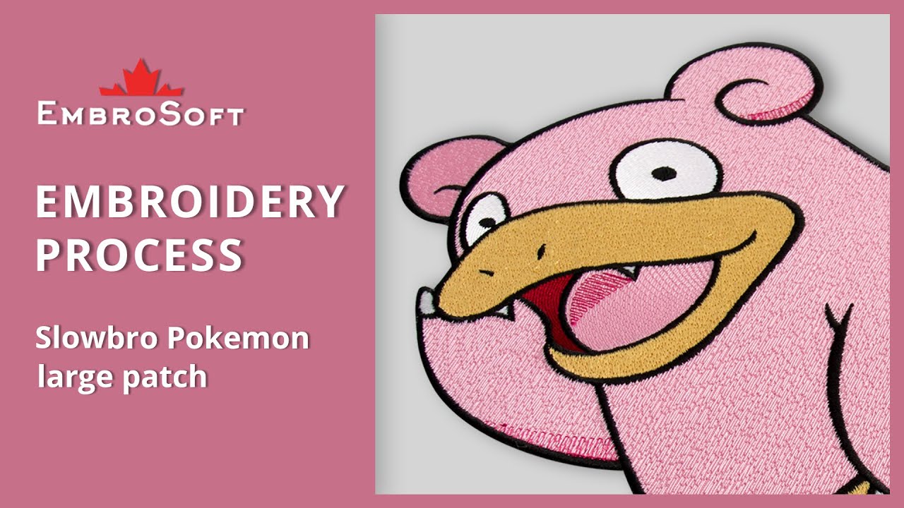 EMBROIDERY PROCESS | Slowbro Pokemon Embroidered Large Patch