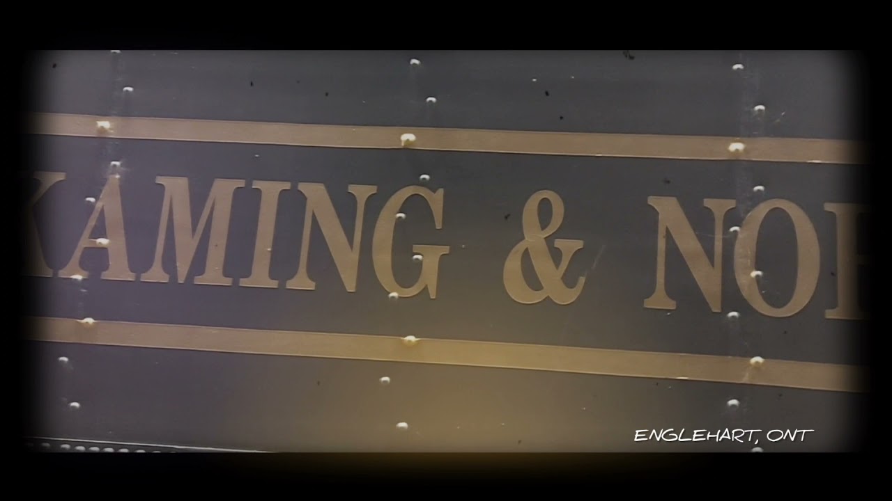 The old 701  Train engine Englehart Ontario at night time