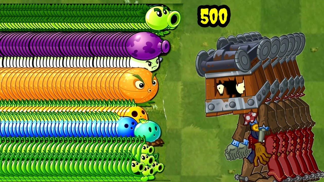 Cart - Head Zombie 500 vs 50 random plants! Pvz2 custom?