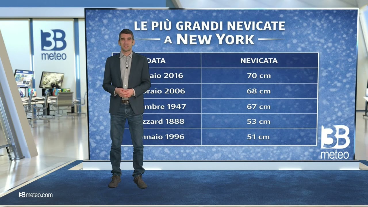 Oltre 50 cm di neve a New York, in Italia sole e clima mite