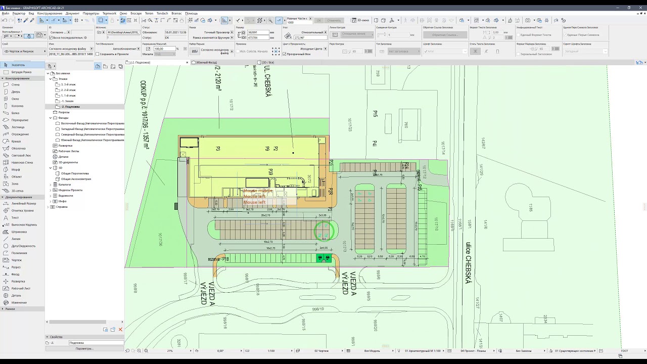 Моделирование здания по чертежам в архикаде. Building modeling according to drawings in Archicad.