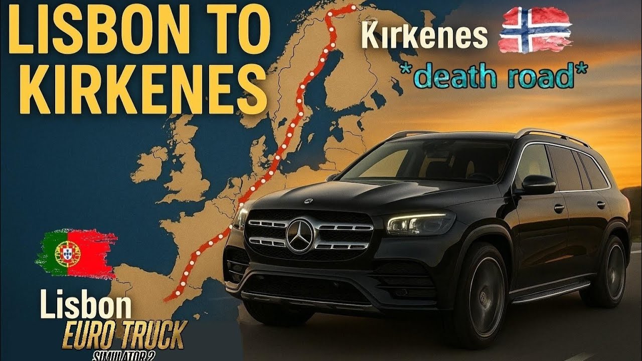 ETS2 Longest Road Trip (Lisbon to Kirkines Death Road) Portugal to Norway | Euro Truck Simulator 2