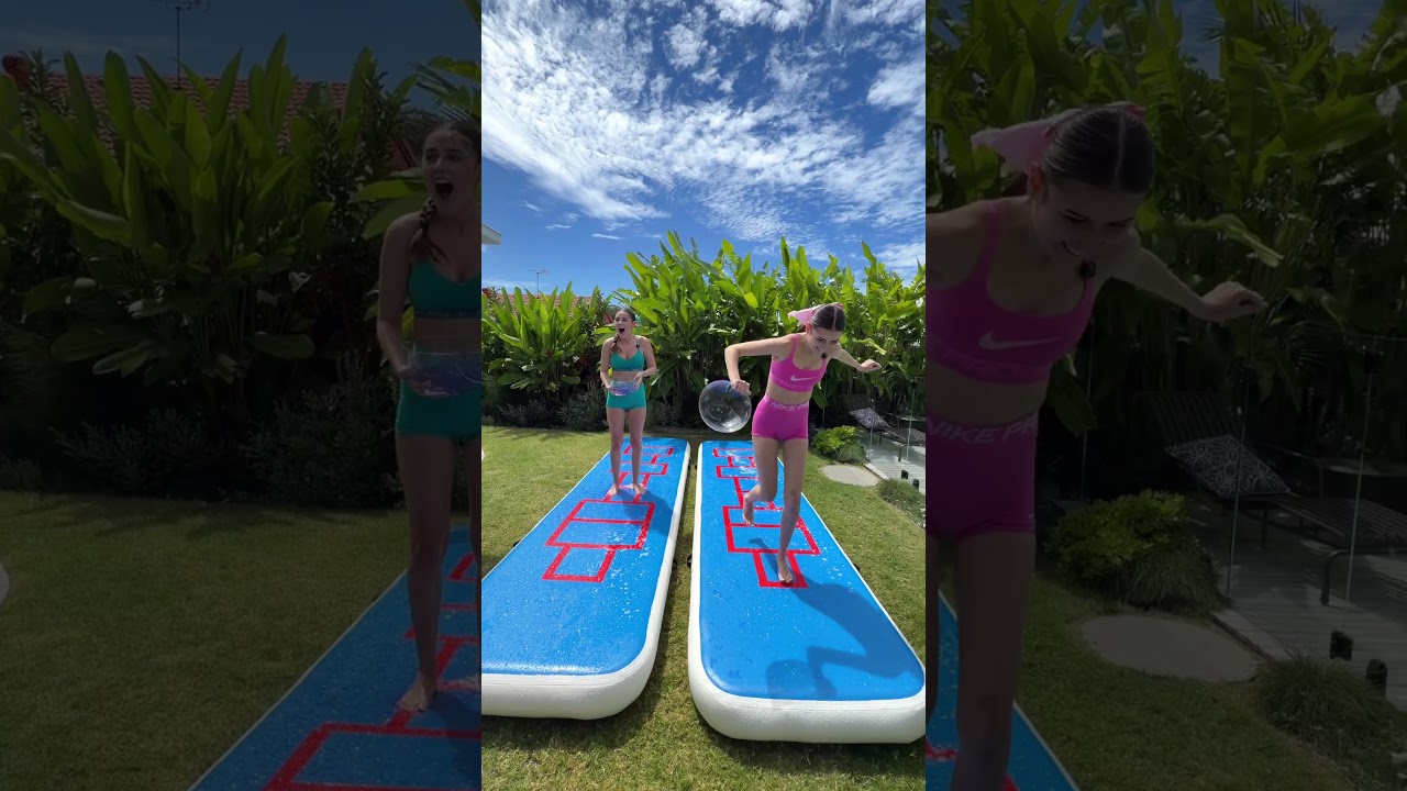 Hopscotch race.. who will win? #nikepro #hopscotch #viral #funny #challenge