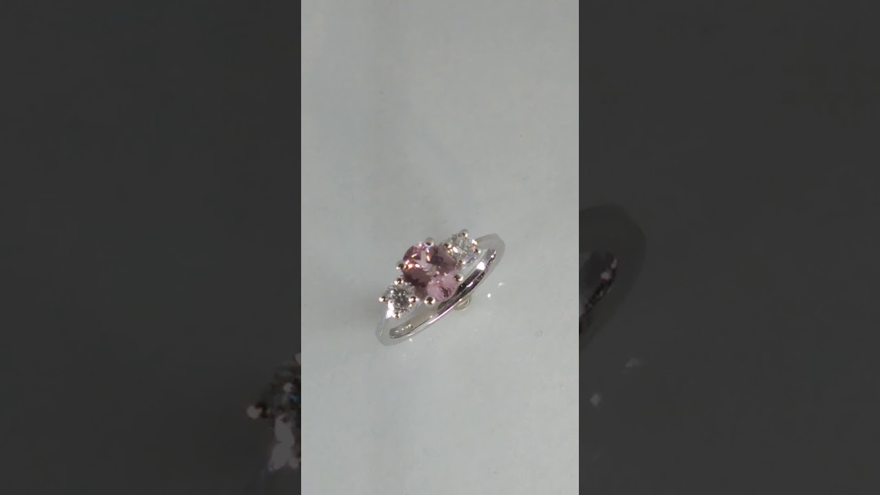 Pink Morganite & Diamond Ring in 18ct White Gold