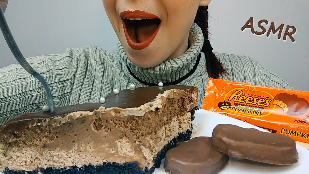ASMR Dessert: Chocolate Cake (leftovers) & Reese's Peanut Butter Cups | Whispering