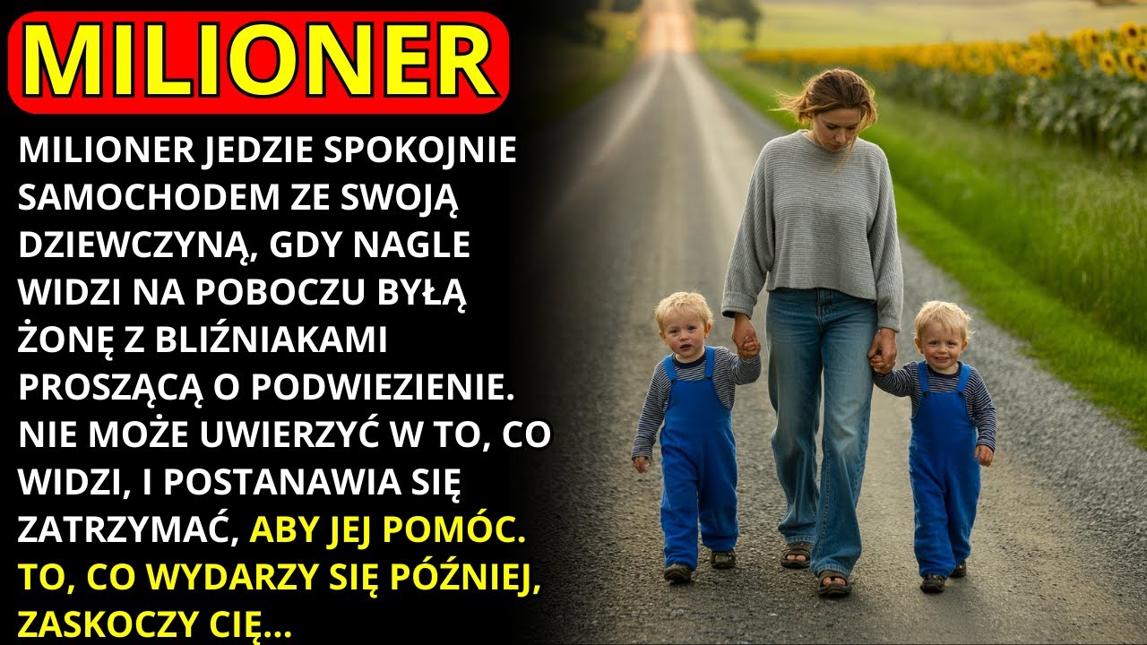 MILIONER JEDZIE SAMOCHODEM Z DZIEWCZYNĄ I WIDZI BYŁĄ ŻONĘ PROSZĄCĄ O PODWIEZIENIE Z DZIEĆMI