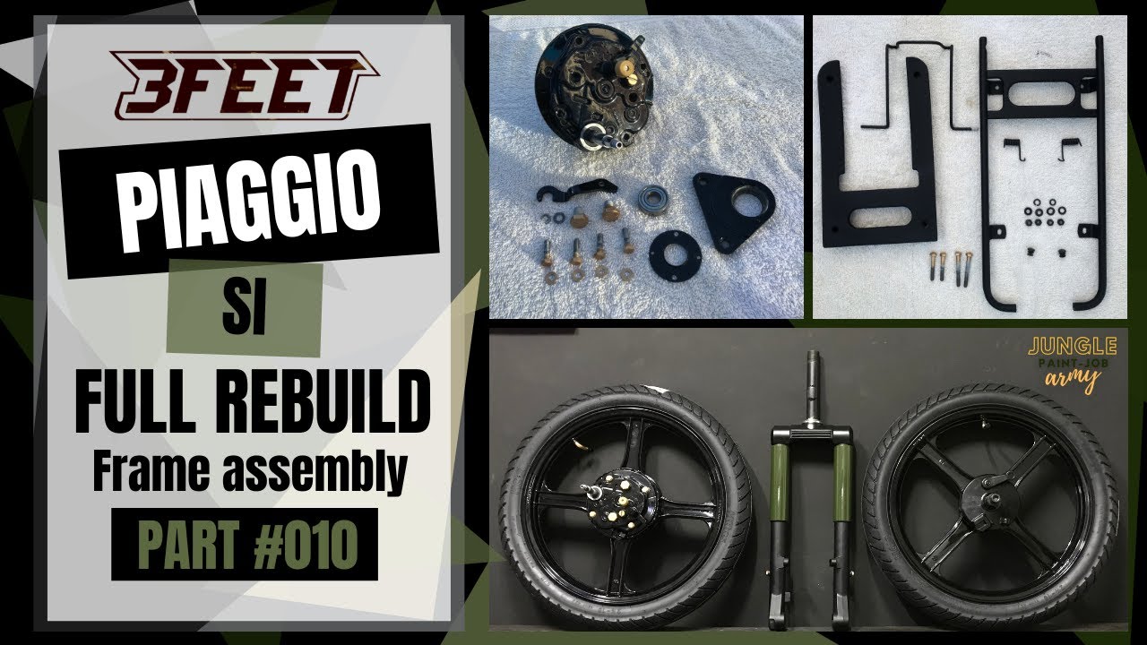 Vlog 49 | Part 1 Frame assembly moped  | PIAGGIO SI | full rebuild | #10 | 4K