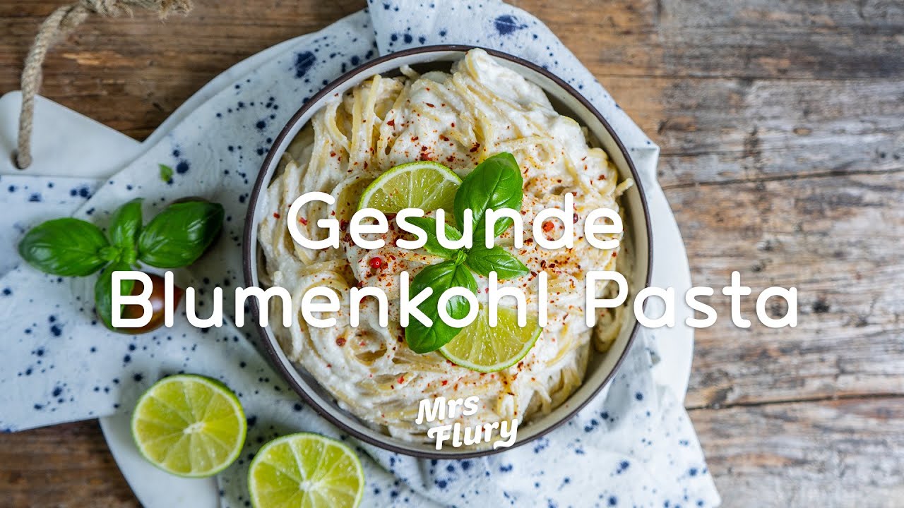 Gesunde Blumenkohl Pasta vegan ölfrei kochen / Vegane Pasta Alfredo