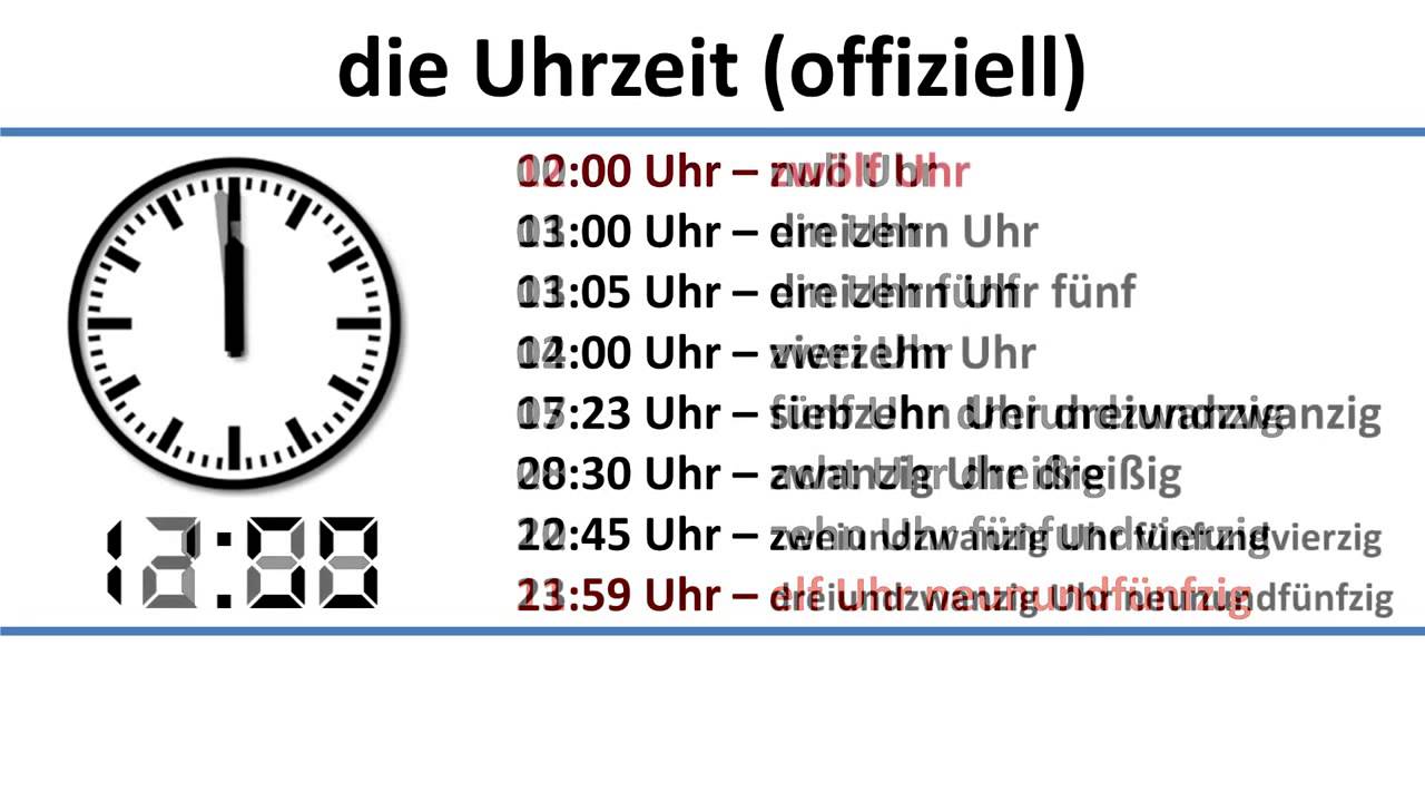 Deutsch lernen : die Uhrzeit
