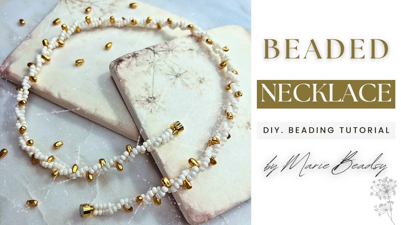 DIY Beaded Necklace with Miyuki Long Drop Beads | Easy Beading Tutorial by Marie Beadsy