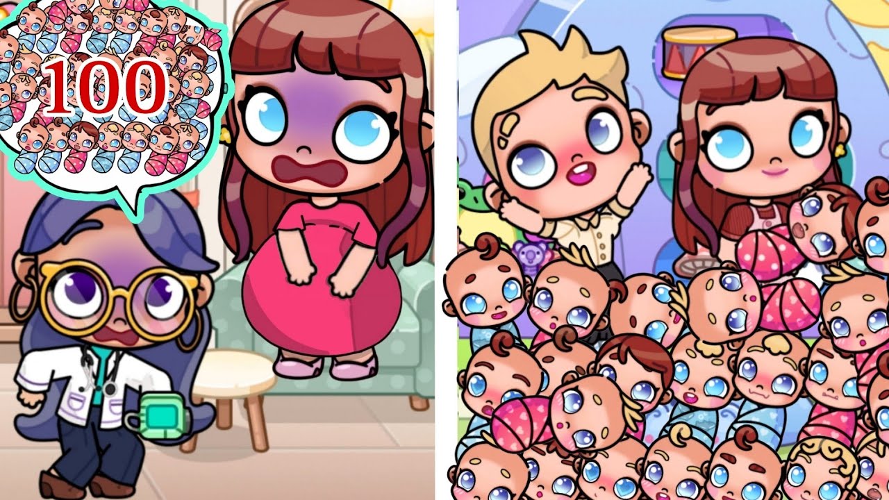 My Mom Gave Birth to 100 Babies👶❤️Funny Story🩷Avatar World Story 💖 |Pazu