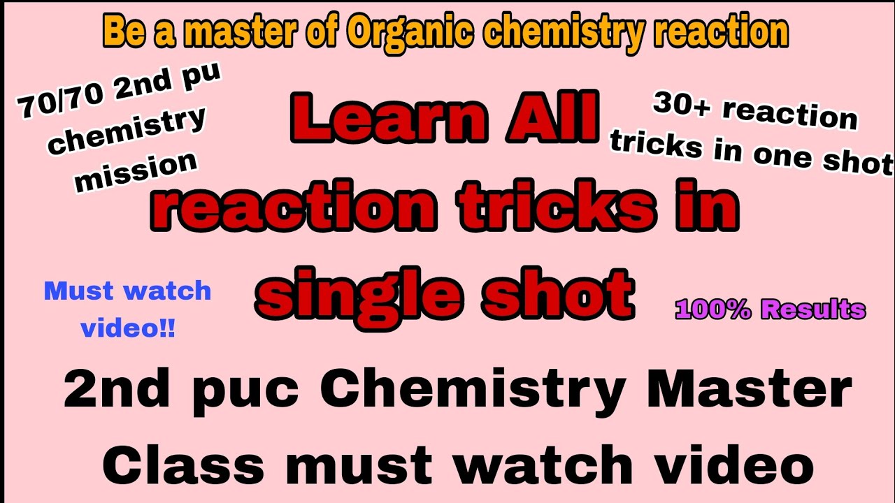 Tricks and shortcut method for 2nd puc chemistry organic reactions | Exam scorer | Revision video 