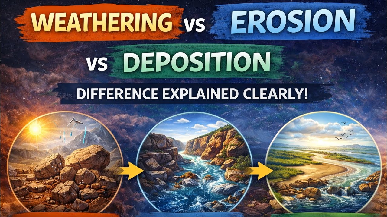 Weathering vs Erosion vs Deposition | Physical Geography Explained 