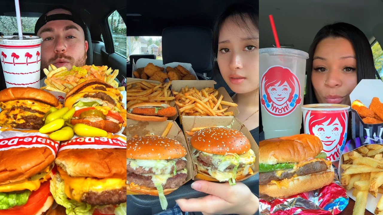 TIKTOK Mukbang Compilation | In-N-Out, McDonald's, Wendy's, Chipotle, & More!
