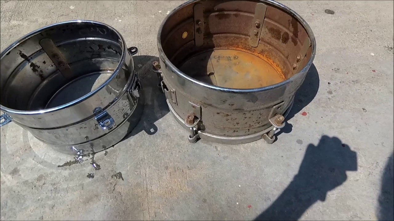 Percussion Instrument Timbales Restoration Using Bar Keepers Friend & #0000 Steel Wool