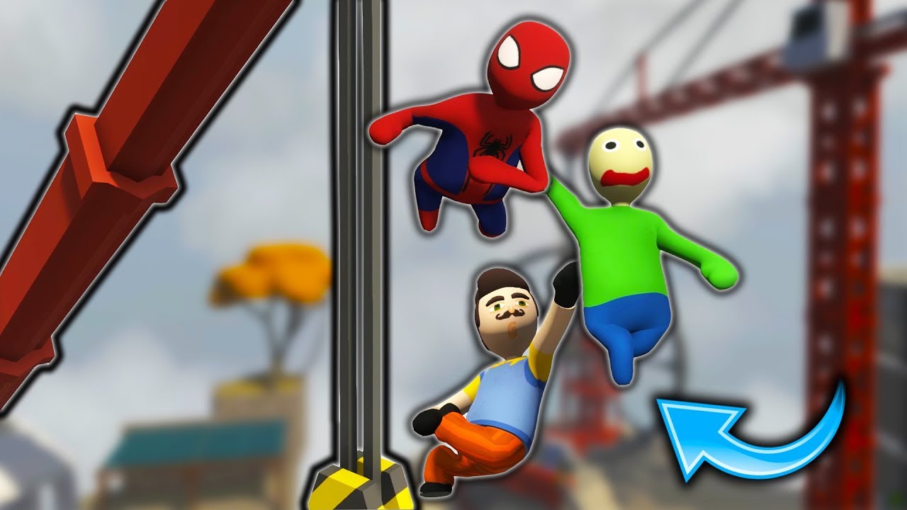 WE BEAT THE SECRET LEVEL?! | Feat. Spider-man, Baldi and Hello Neighbor! (Human Fall Flat)