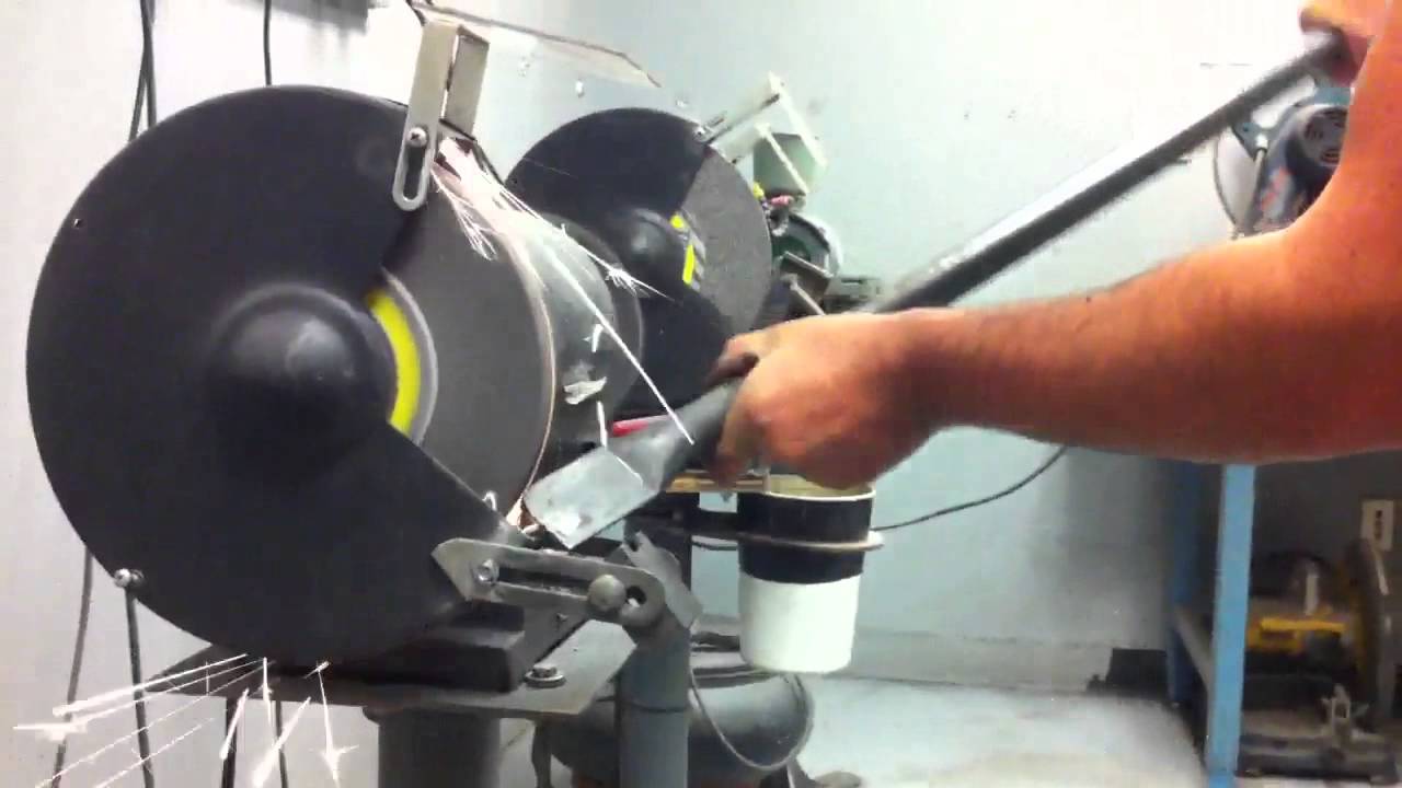 Grinding tube ends for a geodesic dome at TechShop