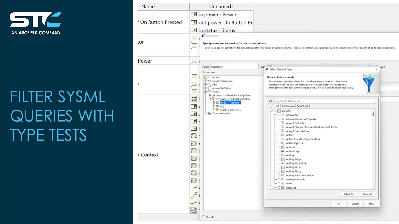 Filter SysML Queries with Type Tests in Cameo Systems Modeler