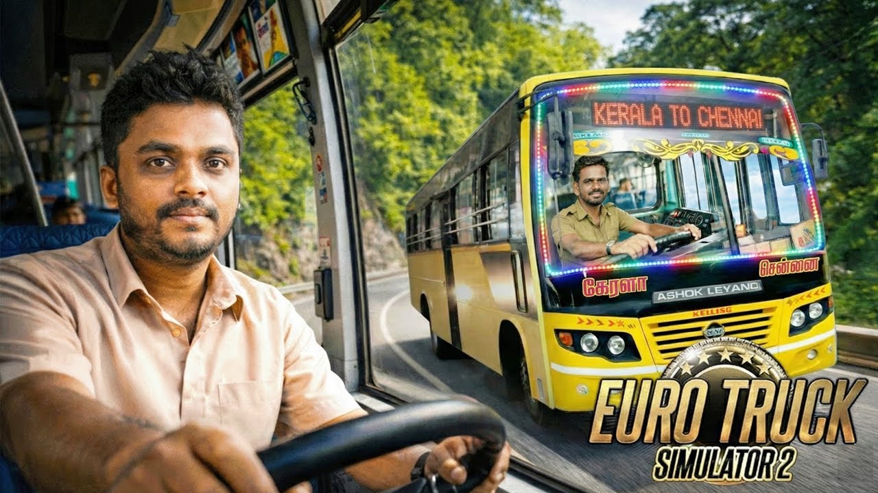 கேரளா ➡️ சென்னை Euro Truck Simulator 2 [ Part 2 ] - Logitech G923 Wheel Gameplay || POG Tamil Gaming