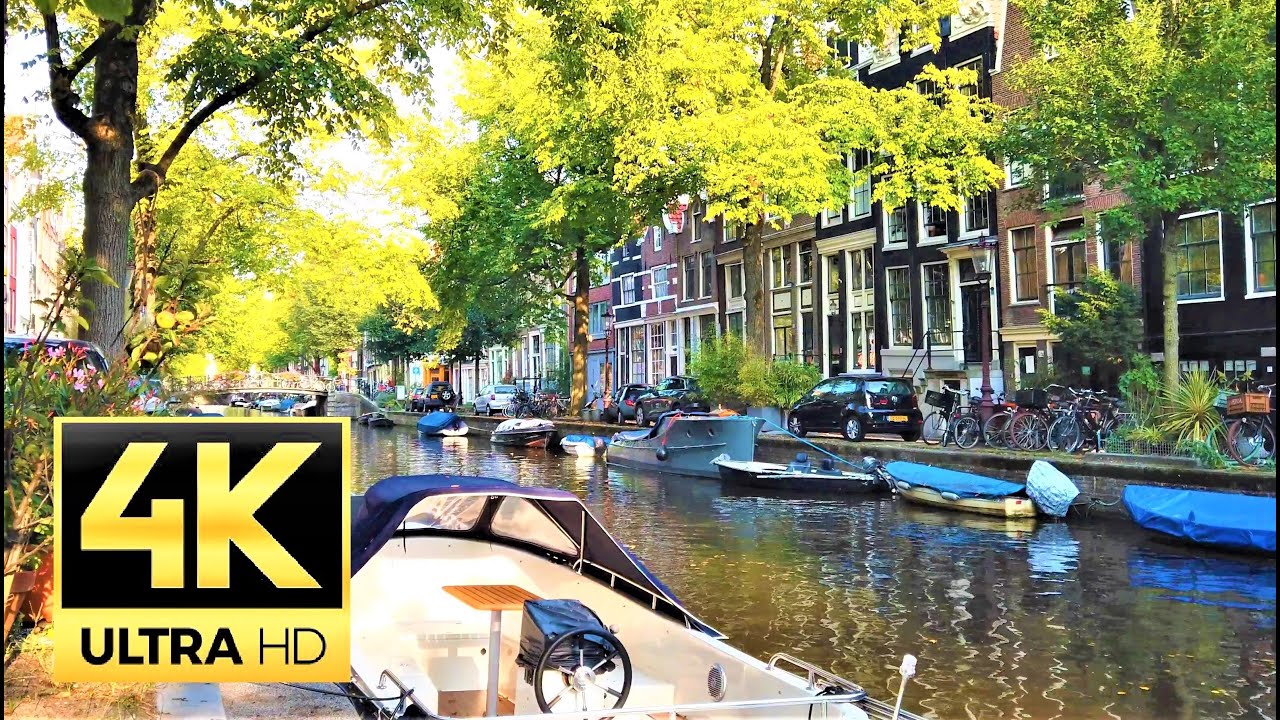 Amsterdam 🇳🇱 Ambience relaxing - Canals 🇳🇱 - 4K 60FPS