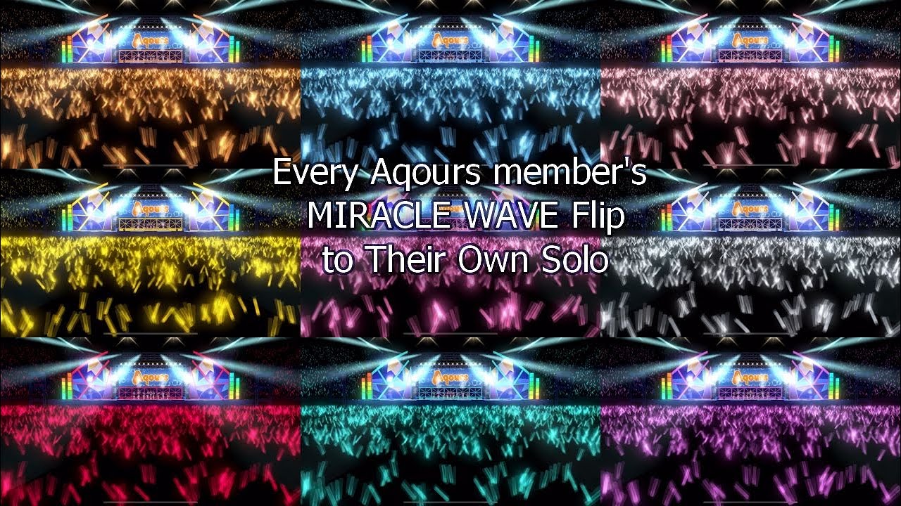 Every Aqours' MIRACLE WAVE Flip to Their Own Solos - LLSIFAS
