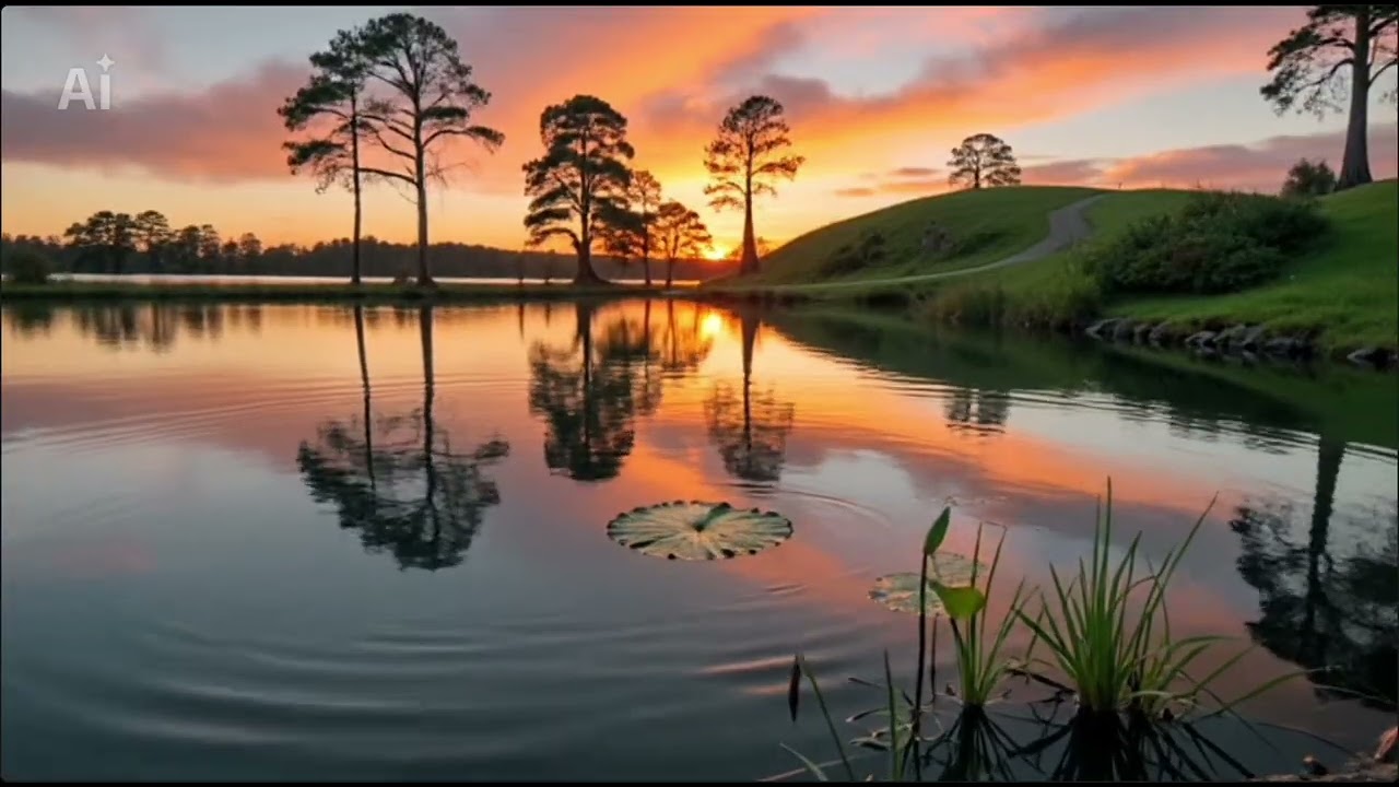 1 hour calm lake background